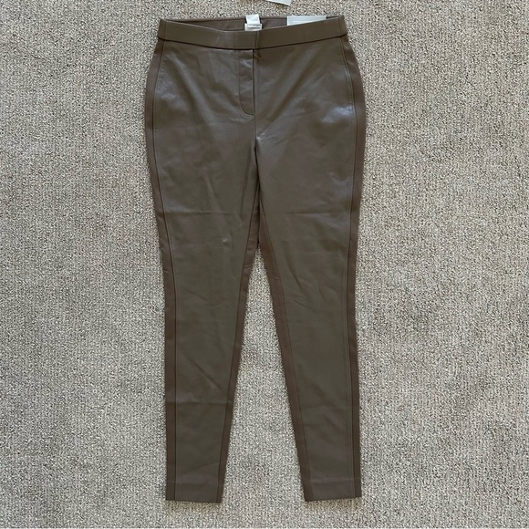 Chico’s‎ Faux Leather-Front Ponte Leggings Size US 4 Champignon Pull On Skinny - Picture 3 of 10